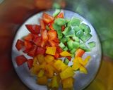 A picture of step 2 of Cheesy loaded vegetable Nachos.