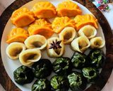 A picture of step 4 of Tri Colour Momos.