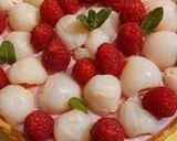 Une image de l'étape 13 de Tarte panna cotta au thé et framboises litchis.