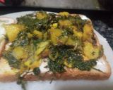 A picture of step 1 of Leftover aloo soya methi sandwich.