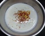 A picture of step 1 of Saffron Firni Kheer.