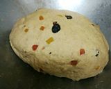 A picture of step 10 of Breakfast Bread with dry fruits and tutty fruity.