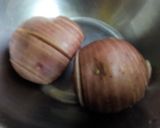 A picture of step 1 of Hasselback potatoes.