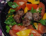 A picture of step 15 of Sumac-beetroo rice with meatballs.