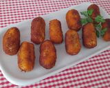 A picture of step 4 of Blood Sausage and Caramelized Onion Croquettes.