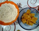 A picture of step 1 of Wheat flour jaggery pancakes.