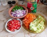 Une image de l'étape 1 de Gratin de macaronis aux légumes.