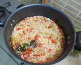 A picture of step 2 of Vegetables Rice.
