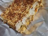 Lasaña de atún, gambas y verduras