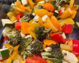 A picture of step 1 of Warm Salad with Baked Veggies and Goat Cheese.