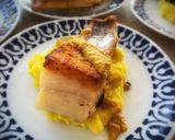 Foto del paso 6 de la receta: Bacalao sobre parmentier al azafrán con crema de naranja