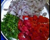 A picture of step 1 of Dahi Ragda Puri Chaat.
