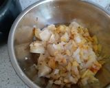 A picture of step 17 of Cabbage curry with green peas nd potato.