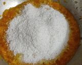 A picture of step 3 of Orange barfi.