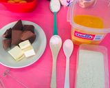 A picture of step 1 of Chocoflan.