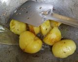 A picture of step 1 of Dum aloo (without onion and Garlic).