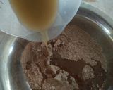 A picture of step 5 of Eggless whole wheat chocolate cake.