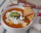A picture of step 6 of Aztec Soup or Mexican Tortilla Soup -with Tortilla Chips-.