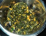 A picture of step 4 of Green Amarnath leaves sabzi.