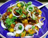 A picture of step 1 of Mix Chana Chaat.