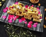 A picture of step 7 of Amrut Paak / Rava Burfi.