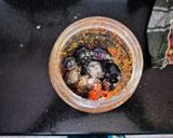 A picture of step 1 of BlackBerry Chaat.