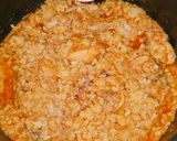 A picture of step 5 of Gobhi (cauliflower) with chicken.