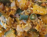 A picture of step 5 of Pumpkin kootu.