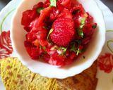 A picture of step 3 of Strawberry Salsa.