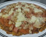 Foto del paso 8 de la receta: "Pizza"🍕de plátano🍌🥓🍗pintón🍕🧀🍅sin horno