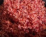 A picture of step 8 of Beetroot Pulao.