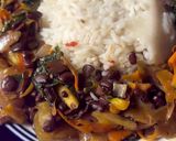 A picture of step 3 of Rice and locust (formented) beans.