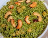 A picture of step 8 of Palak Chole Biryani.