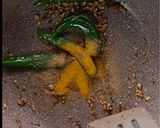 A picture of step 4 of Palak Dal (spinach-lentil soup).