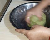 A picture of step 4 of Palak(Spinach) Masala Puri.