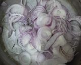 A picture of step 1 of Mutton Masala Kaleji.