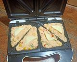 A picture of step 3 of Suji sandwich toast (without bread).