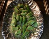A picture of step 3 of Easy Italian-Style Roasted Okra.