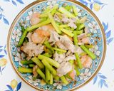 綠蘆筍炒五花肉片的食譜步驟6照片