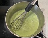 A picture of step 4 of Matcha (green tea) panna cotta.