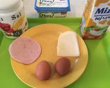Sajttal és sonkával töltött omlett recept fázis 1 fotója