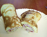 A picture of step 4 of Beefbrawn pancake roll #authormarathon #meatrecipe.