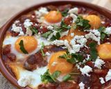 A picture of step 5 of Shakshuka - Vegetable Stew with Spices and Egg.