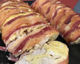 Baconos csirkemell őzgerinc formában, sült krumplival recept fázis 9 fotója