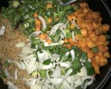 A picture of step 3 of Turmeric thai rice.
