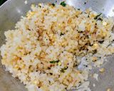 A picture of step 3 of Banana stem Raita.