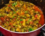 A picture of step 4 of Bhogi chi bhaji.