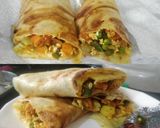 A picture of step 4 of Moong dal stuffed chilla/Crispy warp.