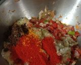 A picture of step 4 of Baingan bharta & Jowar bhakri.
