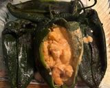 A picture of step 7 of Shrimp-Stuffed Poblano Peppers in Chipotle Cream Sauce.